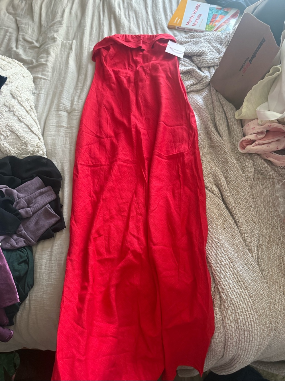 NWT, hello Molly Vibrant Red Strapless Maxi Dress
